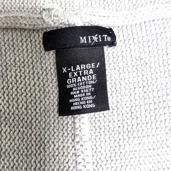 Women's "Mix It" Brand Cotton Open Heather Grey Cardigan Sweater - Picture 10 of 13